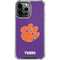 Clemson University Tiger Print Purple iPhone 14 Pro Max Clear Case