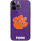 Clemson University Tiger Print Purple iPhone 14 Pro Max Skin