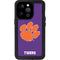 Clemson University Tiger Print Purple iPhone 14 Pro Waterproof Case