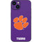 Clemson University Tiger Print Purple iPhone 14 Skin
