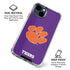 Clemson University Tiger Print Purple iPhone 15 Clear Case