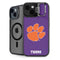 Clemson University Tiger Print Purple iPhone 15 Plus Kickstand Case