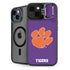 Clemson University Tiger Print Purple iPhone 15 Plus Kickstand Case