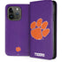 Clemson University Tiger Print Purple iPhone 15 Pro Folio Case