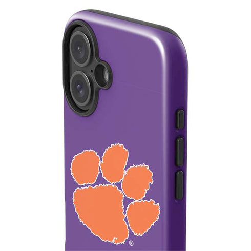 Clemson University Tiger Print Purple iPhone 16 Impact Case