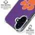 Clemson University Tiger Print Purple iPhone 16 Plus Clear Case