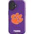 Clemson University Tiger Print Purple iPhone 16 Plus Impact Case