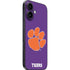 Clemson University Tiger Print Purple iPhone 16 Plus Skin