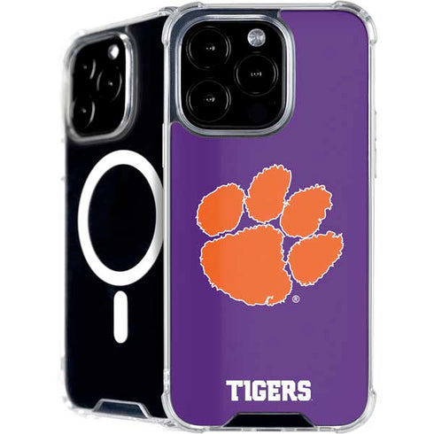 Clemson University Tiger Print Purple iPhone 16 Pro MagSafe Case
