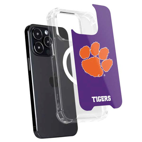 Clemson University Tiger Print Purple iPhone 16 Pro Max MagSafe Case