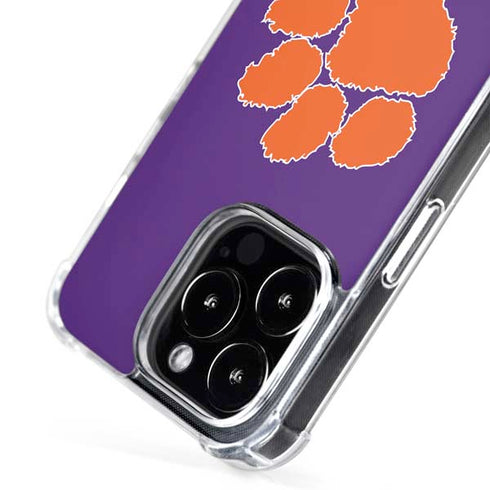 Clemson University Tiger Print Purple iPhone 16 Pro Max MagSafe Case