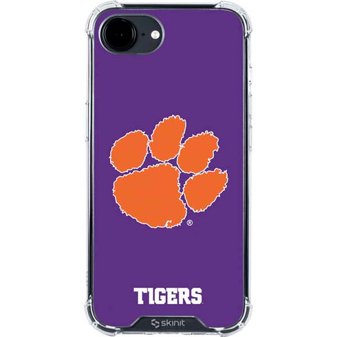 Clemson University Tiger Print Purple iPhone 16e Clear Case