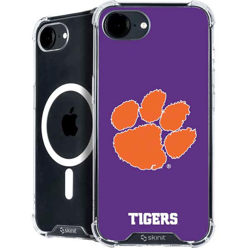 Clemson University Tiger Print Purple iPhone 16e MagSafe Case