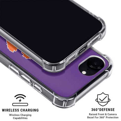 Clemson University Tiger Print Purple iPhone 16e MagSafe Case