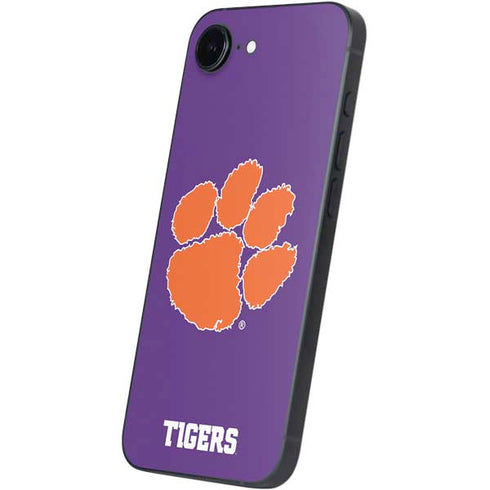 Clemson University Tiger Print Purple iPhone 16e Skin