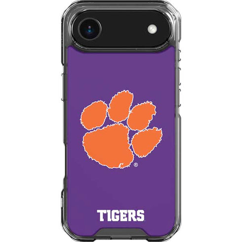 Clemson University Tiger Print Purple iPhone 17 Air Clear Case