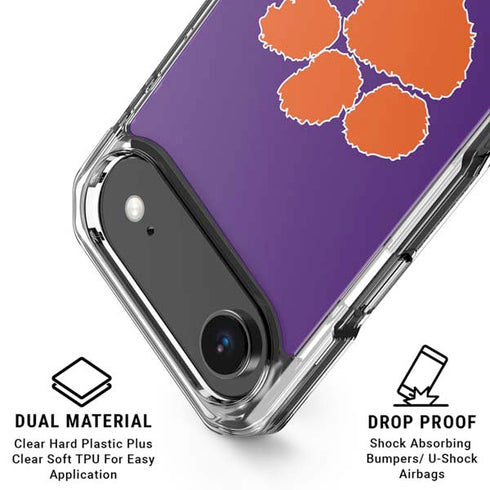 Clemson University Tiger Print Purple iPhone 17 Air Clear Case