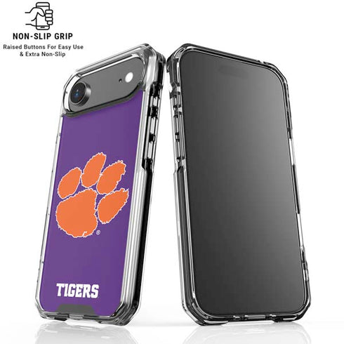 Clemson University Tiger Print Purple iPhone 17 Air Clear Case
