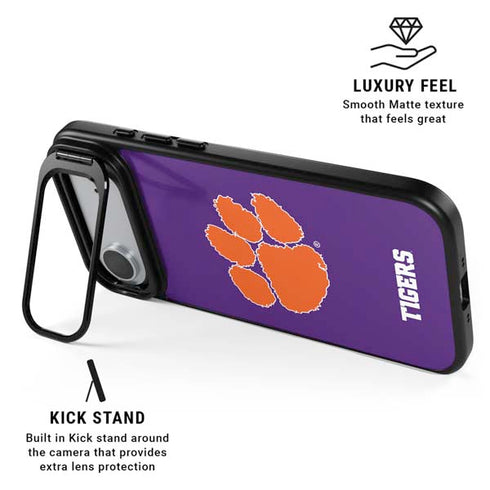 Clemson University Tiger Print Purple iPhone 17 Air Kickstand Case