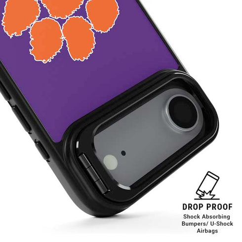 Clemson University Tiger Print Purple iPhone 17 Air Kickstand Case
