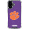 Clemson University Tiger Print Purple iPhone 17 Clear Case