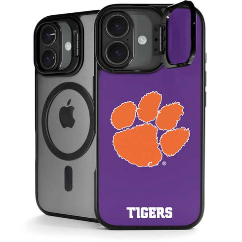 Clemson University Tiger Print Purple iPhone 17 Kickstand Case