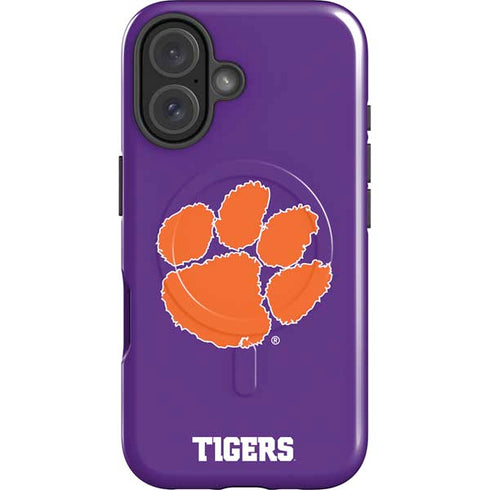 Clemson University Tiger Print Purple iPhone 17 Magsafe Impact Case