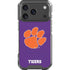 Clemson University Tiger Print Purple iPhone 17 Pro Clear Case