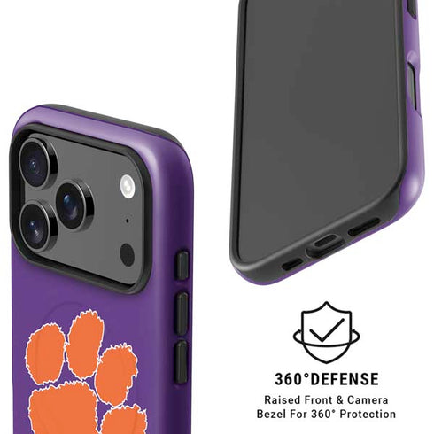 Clemson University Tiger Print Purple iPhone 17 Pro Magsafe Impact Case