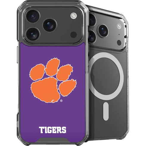 Clemson University Tiger Print Purple iPhone 17 Pro Max MagSafe Case