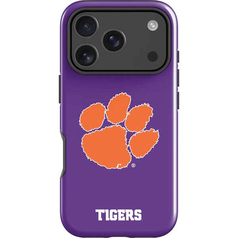 Clemson University Tiger Print Purple iPhone 18 Pro Impact Case