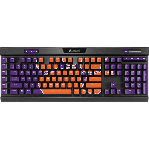 Clemson University Tiger Print Purple K95 RGB PLATINUM Mechanical Gaming Keyboard Skin
