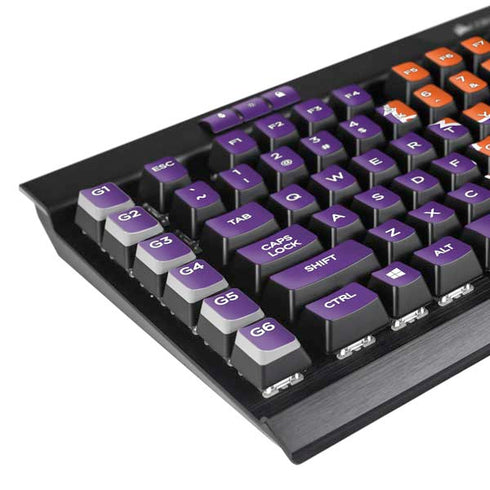 Clemson University Tiger Print Purple K95 RGB PLATINUM Mechanical Gaming Keyboard Skin