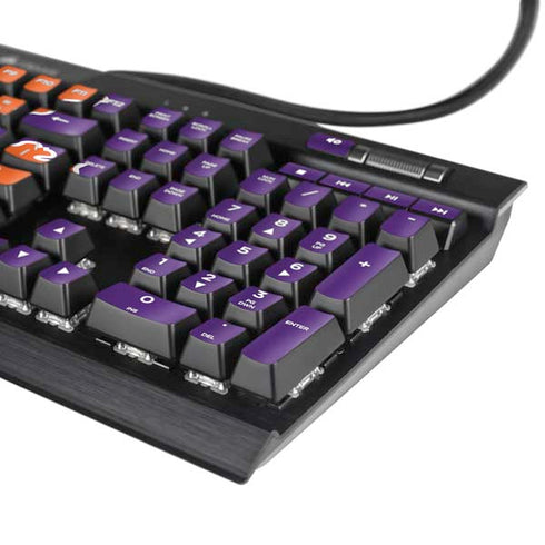 Clemson University Tiger Print Purple K95 RGB PLATINUM Mechanical Gaming Keyboard Skin