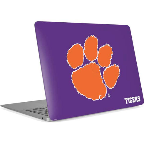Clemson University Tiger Print Purple Apple MacBook Air Skin