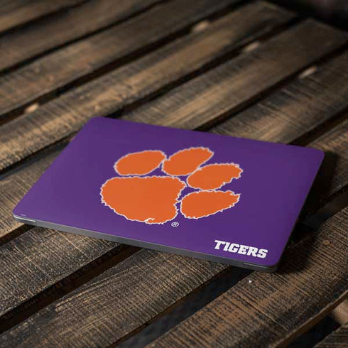 Clemson University Tiger Print Purple Apple MacBook Air Skin