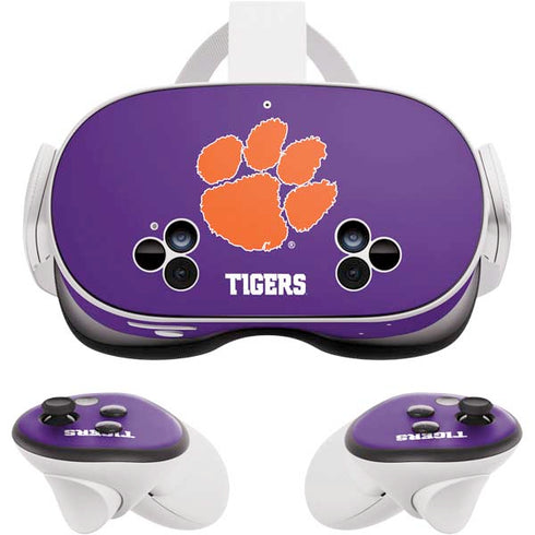 Clemson University Tiger Print Purple Meta Quest 3S Skin