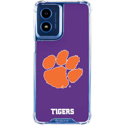 Clemson University Tiger Print Purple Moto G Play 4G (2024) Clear Case