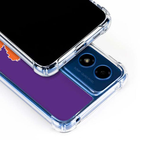 Clemson University Tiger Print Purple Moto G Play 4G (2024) Clear Case
