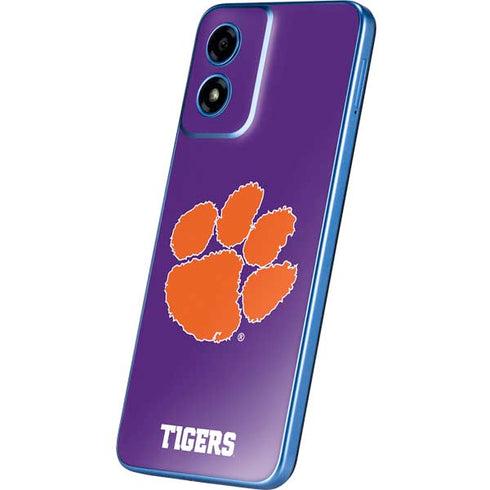 Clemson University Tiger Print Purple Moto G Play 4G (2024) Skin