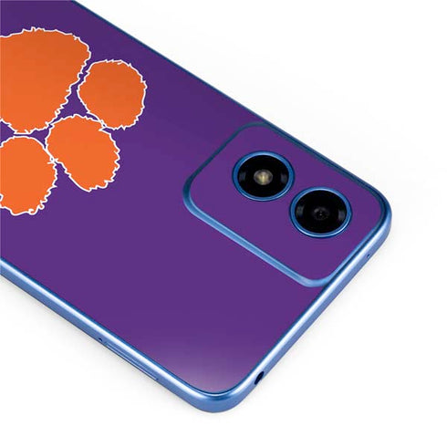 Clemson University Tiger Print Purple Moto G Play 4G (2024) Skin