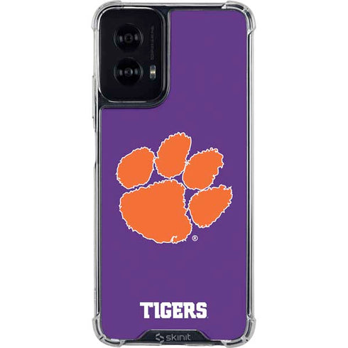 Clemson University Tiger Print Purple Moto G Power 5G (2024) Clear Case