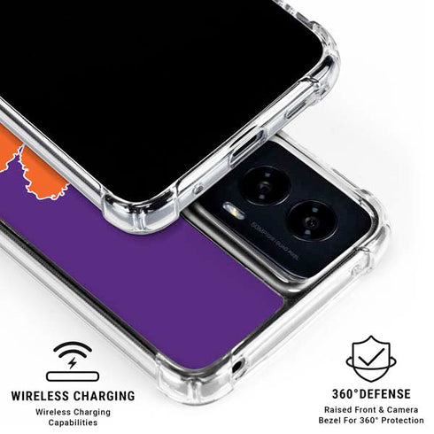 Clemson University Tiger Print Purple Moto G Power 5G (2024) Clear Case
