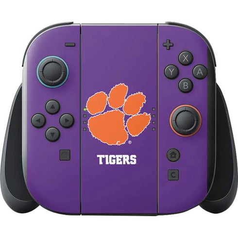 Clemson University Tiger Print Purple Nintendo Switch 2 (2025) with Joy-Con Skin