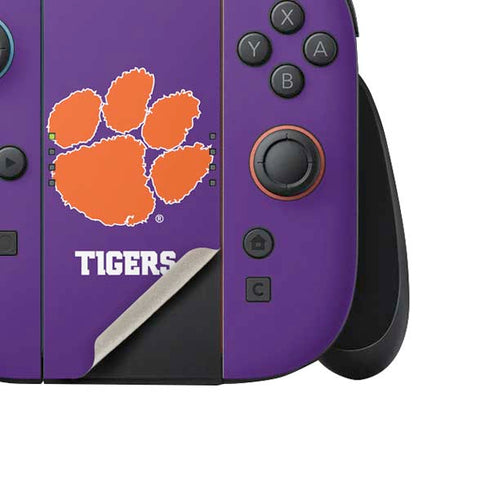 Clemson University Tiger Print Purple Nintendo Switch 2 (2025) Joy-Con Controller Skin