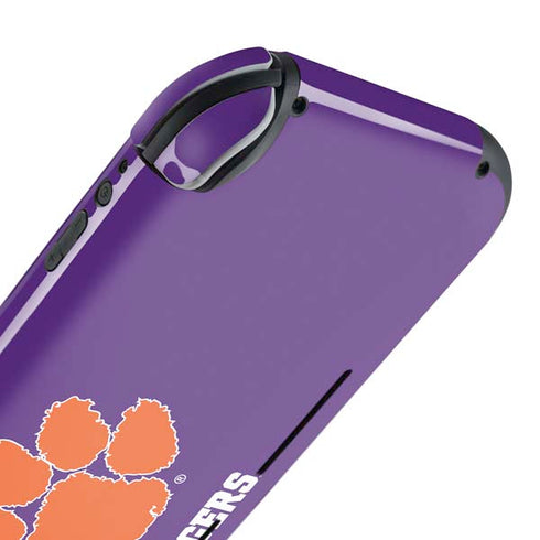 Clemson University Tiger Print Purple Nintendo Switch Lite Skin