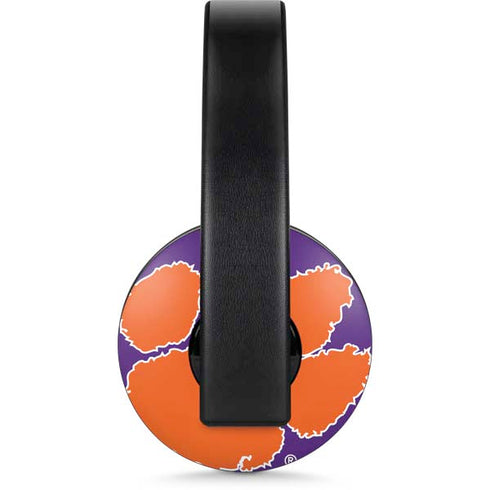 Clemson University Tiger Print Purple PlayStation 4 Gold Wireless Headset Skin