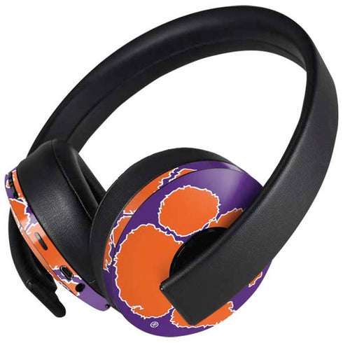 Clemson University Tiger Print Purple PlayStation 4 Gold Wireless Headset Skin