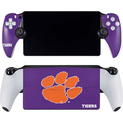 Clemson University Tiger Print Purple PlayStation PS5 Skins