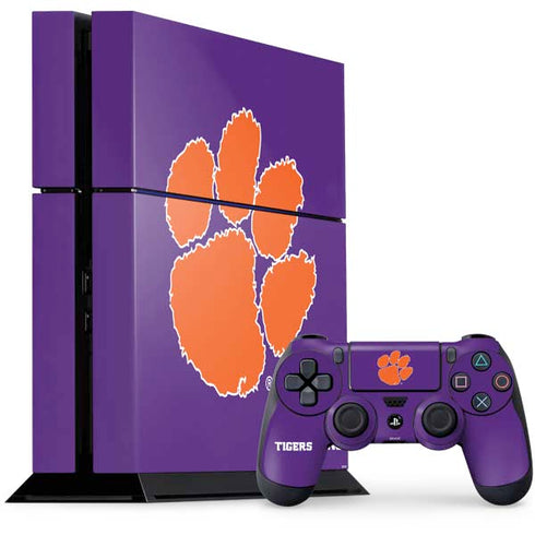 Clemson University Tiger Print Purple PlayStation PS4 Skins